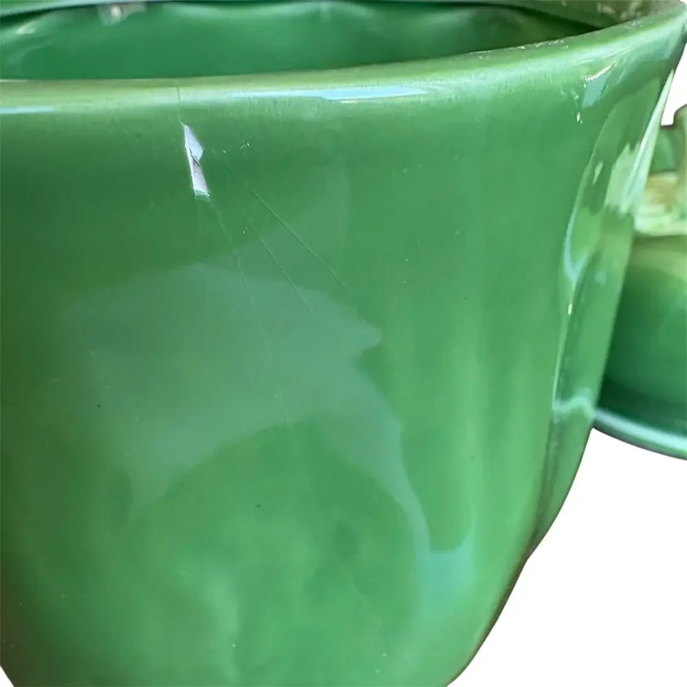 Vintage 1990 H&HD Green Bell Pepper Ceramic Cookie Jar Canister Made Mexico